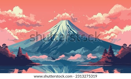 Sacred Majesty: Ukiyo-e Inspired Ode to Mount Fuji
