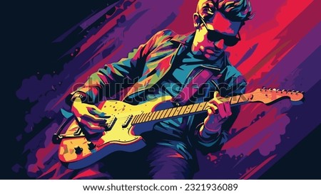 Electric Grooves: Trending Vector Illustration of a Guitarist