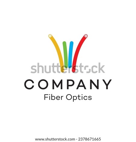 Fiber Optics cable logo design vector royalty free image template 