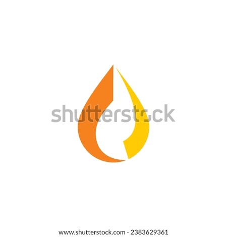 Water drop oil and gas engineering power energy logo design 