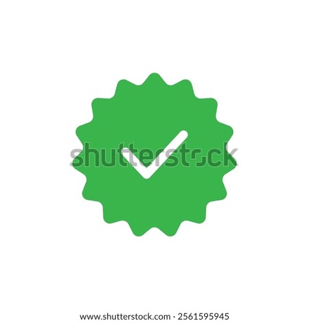 Green Checkmark Icon with a Starburst Border