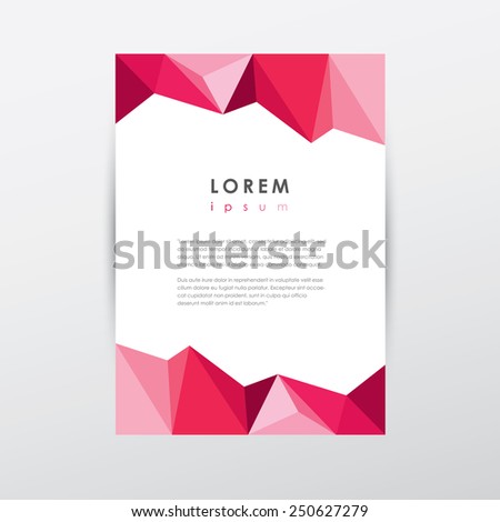 letterhead template layout in low poly style- geometric triangular design- corporate identity