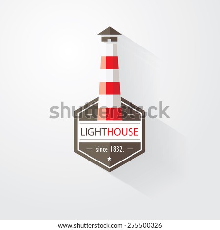 lighthouse logo element vector illustration in modern flat design style