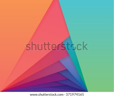 Colorful material design style wallpaper pattern. Abstract overlapping shapes in multiple vibrant gradient color combinations