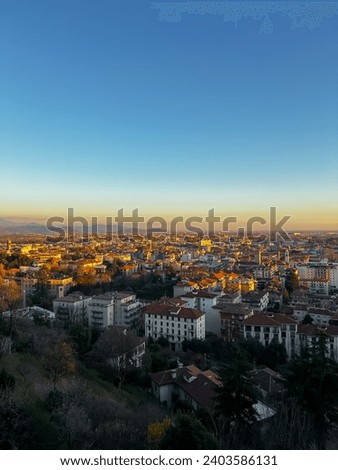 Similar – Image, Stock Photo Panorama over Bergamo, Italy