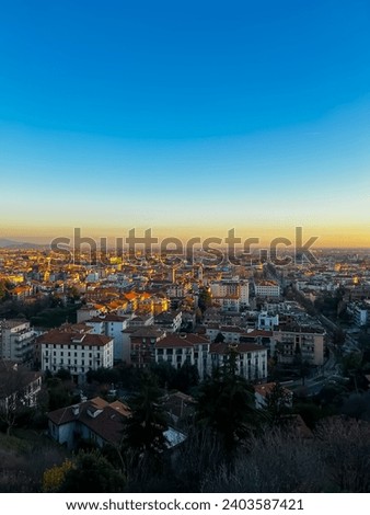 Similar – Image, Stock Photo Panorama over Bergamo, Italy