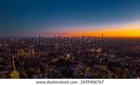 Image, Stock Photo Sunset view of Milan Duomo Cathedral