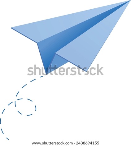 A bright blue Paper Airplane evokes feelings of nostalgia, freedom, and possibility.