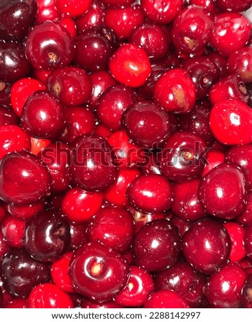 Similar – Image, Stock Photo Freshly picked cherries ready to eat