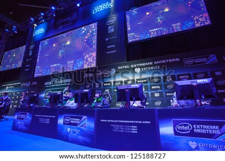 KATOWICE, POLAND - JANUARY 19: Main stage at Intel Extreme Masters 2013 - Electronic Sports World Cup on January 19, 2013 in Katowice, Silesia, Poland.
