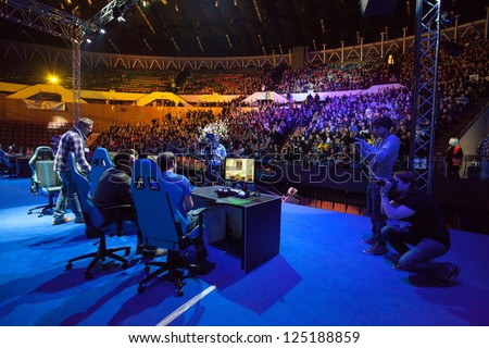 KATOWICE, POLAND - JANUARY 19: Main stage at Intel Extreme Masters 2013 - Electronic Sports World Cup on January 19, 2013 in Katowice, Silesia, Poland.
