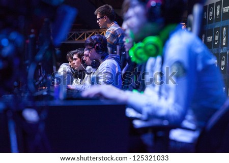 KATOWICE, POLAND - JANUARY 20: Gambit Gaming clan (League of Legends IEM 2013 winners) at Intel Extreme Masters 2013 - Electronic Sports World Cup on January 20, 2013 in Katowice, Silesia, Poland.