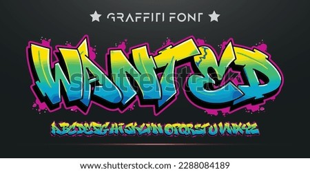 Graffiti font text effect, spray and street text style