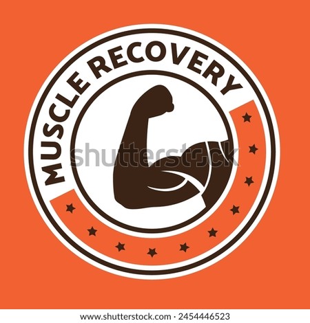 Muscle recovery Logo, icon, badge, stamp, symbol, flat vector. Best for mobile apps, posters, banner, website, product design element, and more. isolated illustration. Premium Quality Design.