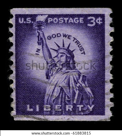 USA - CIRCA 1930: A stamp printed in USA shows image of the dedicated to The Statue of Liberty (Liberty Enlightening the World) circa 1930.