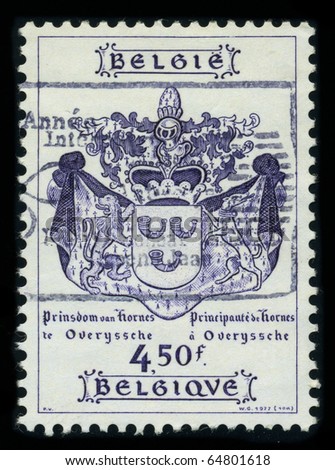 BELGIUM - CIRCA 1977: A stamp  shows image of the dedicated to the Coat Of Arms Belgium, circa 1977.