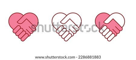Handshake as heart logo vector illustration isolated on white background