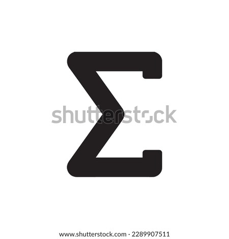 Sigma Symbol Vector Image Illustration Pictogram on White Background