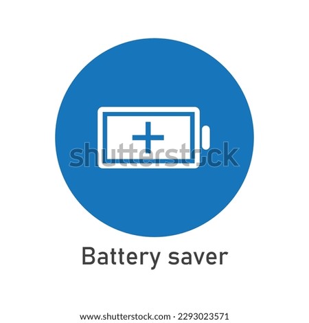 Battery Saver Icon Vector Image Illustration. Mobile Phone Icon.