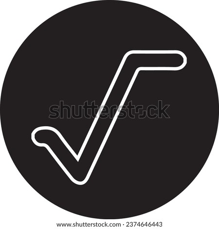 Square Symbol Vector image Illustration pictogram on Black circle