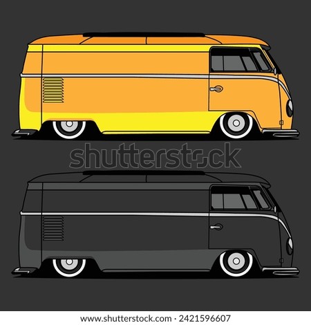 vector vintage bus drawing illustration