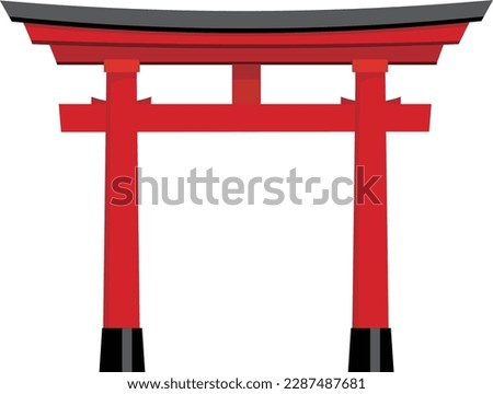 illustration of a red torii gate