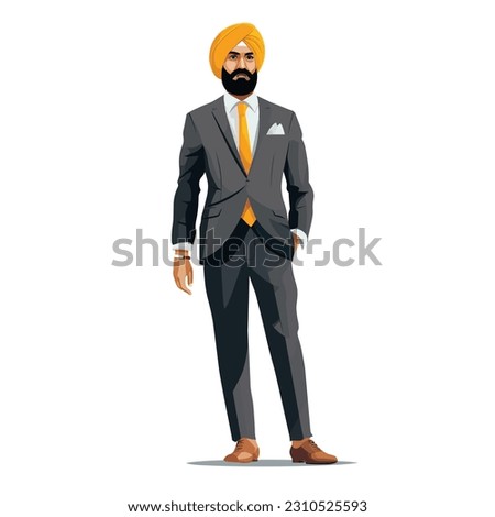 Man in a suit wearing turban vector isolated