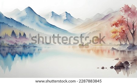 Similar – Foto Bild wasserfarben Bergsee