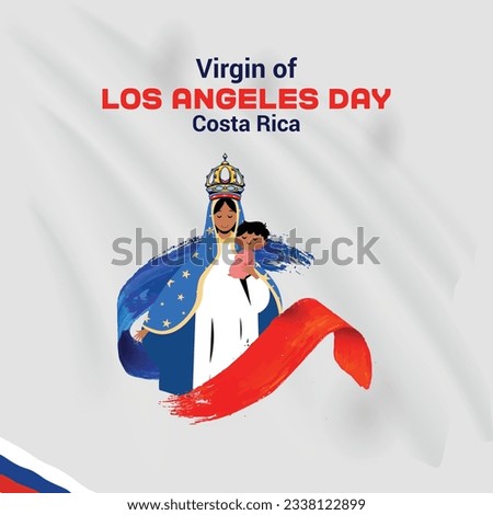 Virgin of Los Angeles Day in Costa Rica Vector Design Social Media Design