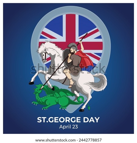 Vector illustration St. George Day editable post banner template