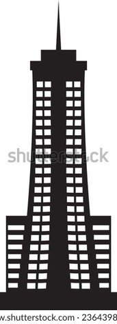 Simple black flat drawing of the American historical landmark monument of the WOOLWORTH BUILDING, NEW YORK CITY