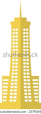 Simple yellow flat drawing of the American historical landmark monument of the WOOLWORTH BUILDING, NEW YORK CITY