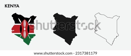 Set of Kenya map isolated on white background, vector illustration design
