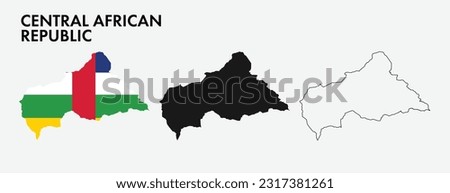 Set of Central African Republic map isolated on white background, vector illustration design