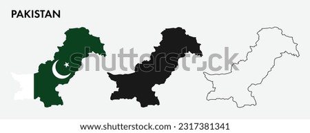 Set of Pakistan map isolated on white background, vector illustration design