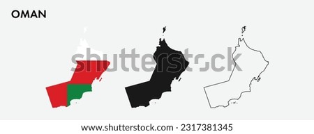 Set of Oman map isolated on white background, vector illustration design