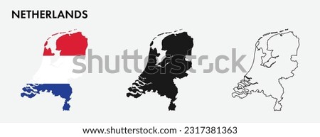 Set of Netherlands map isolated on white background, vector illustration design