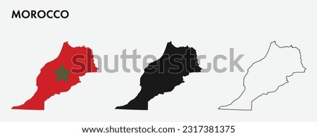 Set of Morocco map isolated on white background, vector illustration design