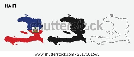 Set of Haiti map isolated on white background, vector illustration design