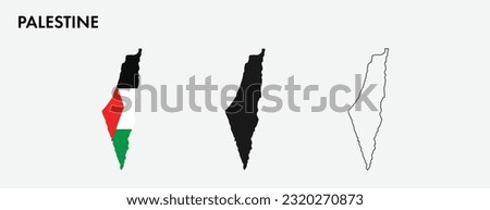 Set of Palestine map isolated on white background, vector illustration design
