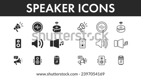 Speaker icons set vector design