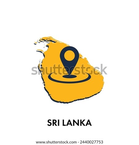 Sri Lanka map with location PIN isolated on white background, Concept of explore, and travel vector illustration design