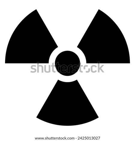 ISO 361 International ionizing radiation trefoil symbol. Radioactive contamination icon. Warning sign of radiation danger. Nuclear sign Vector illustration.