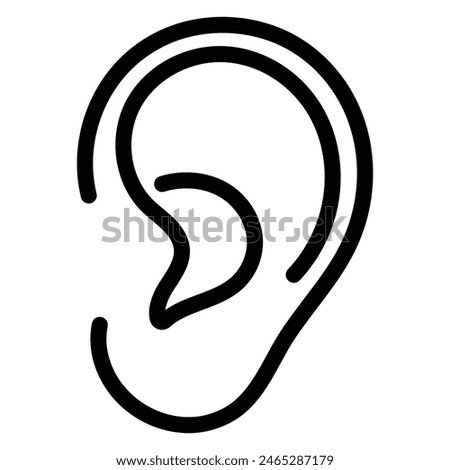 Ear, hearing vector icon. Line, glyph version, outline and filled sign. Human ear organ linear and full pictogram. Symbol, logo.