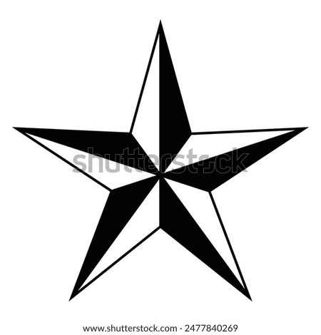 Lone star vector icon. Sharp edges and bold outline in minimalistic design. For graphic design projects, digital illustration.