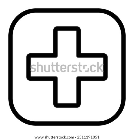 Medical cross vector icon. Medicine health hospital sign. Emergency medicine concept. First aid. Health care symbol.