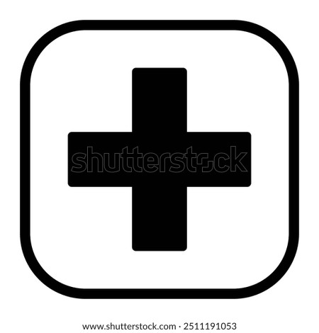 Medical cross vector icon. Medicine health hospital sign. Emergency medicine concept. First aid. Health care symbol.