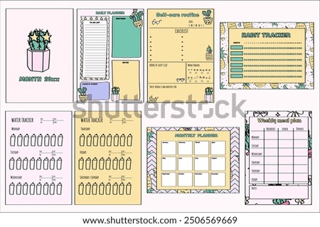 cactus and pineapple-themed journal pages. planner pages for middle school and elementary school kids.