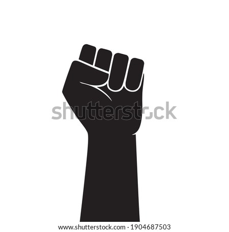 Raised fist vector icon. Human hand up in the air.