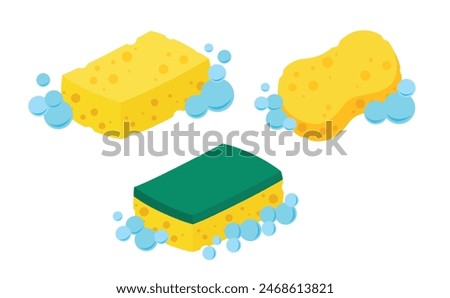 Scrub sponge. dish washing tool vector illustration